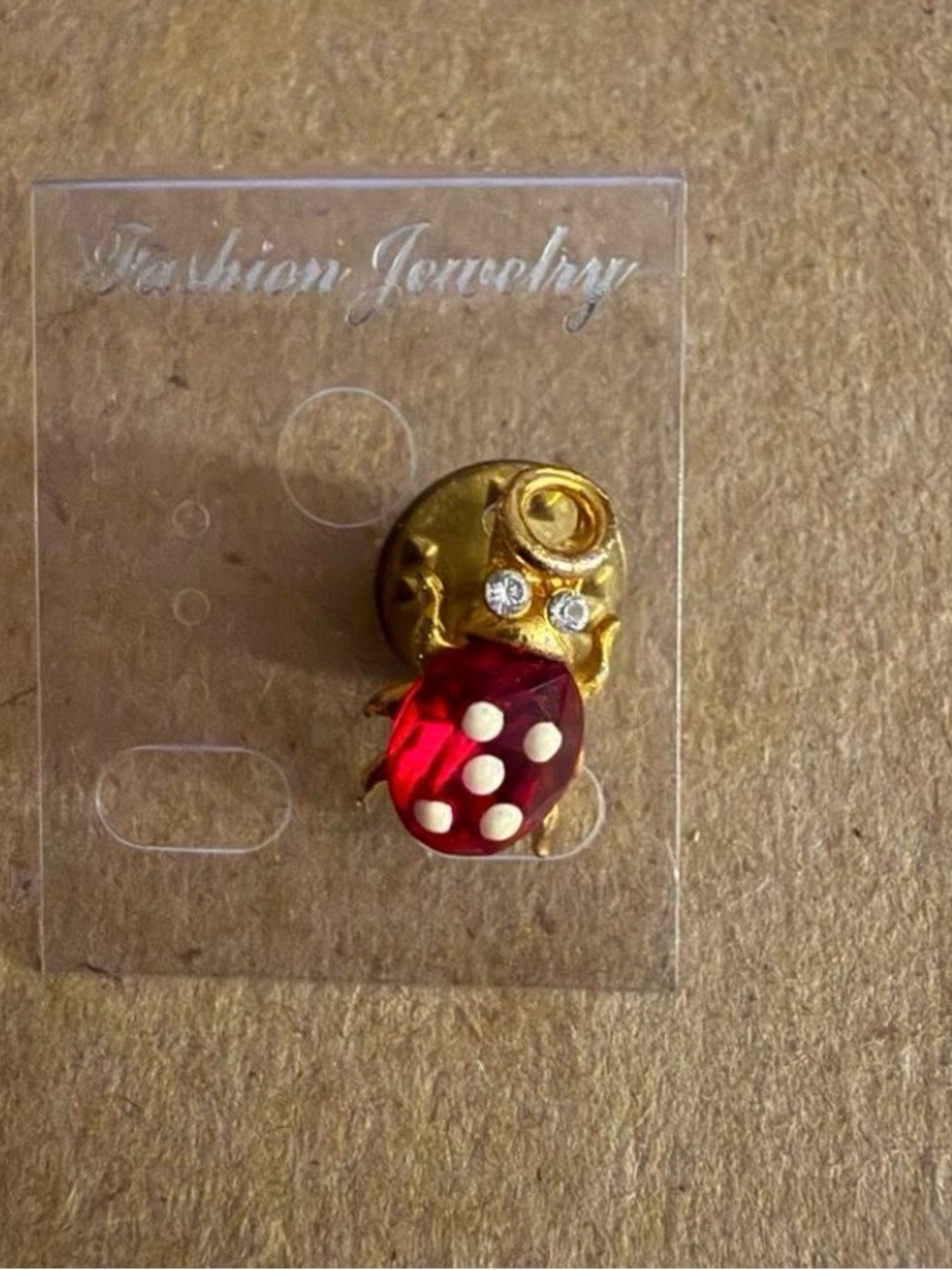 Fashion Jewelry Red and Gold Ladybug Brooch